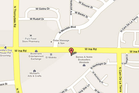 The Ina Road shop is located at 3571 W. Ina Road, Suite #101,  east of the Ina Road/North Meredith Blvd.